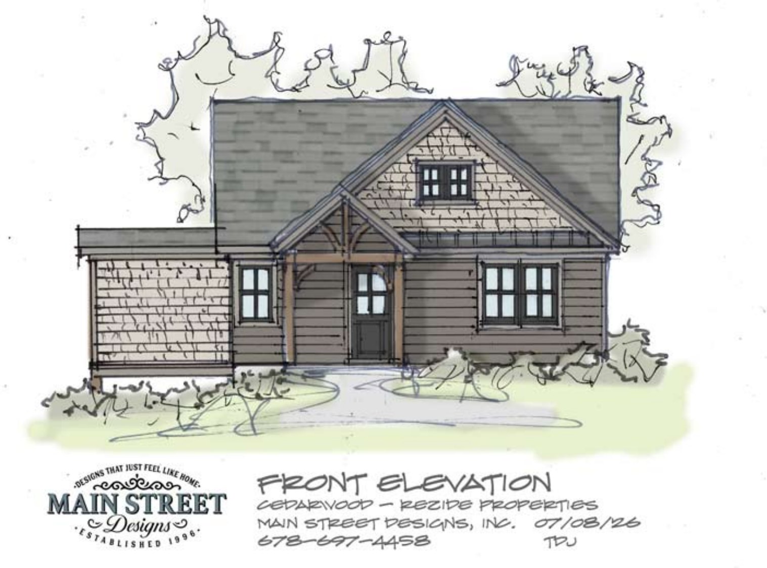 The Cedarwood — front elevation rendering