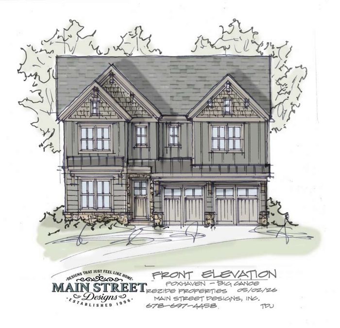 The Foxhaven front elevation sketch