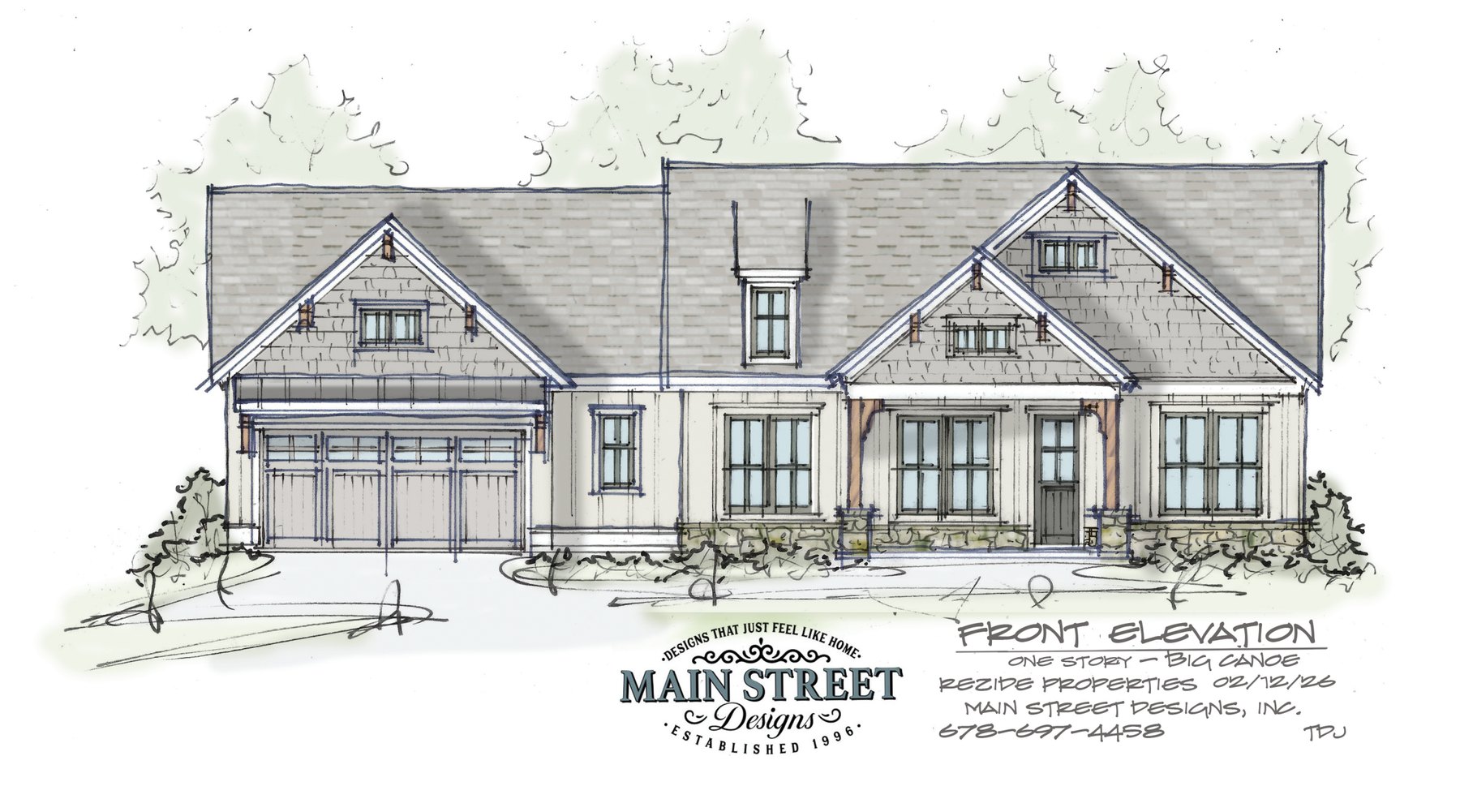 The Lindenwood — front elevation rendering