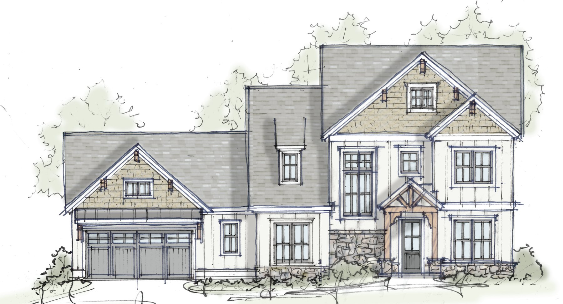 The Maplewood front elevation rendering