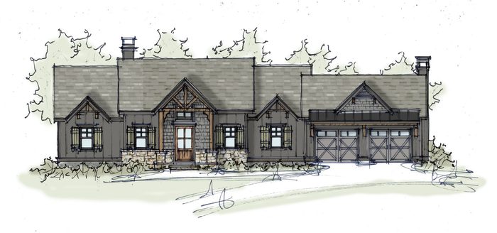 The Pinehaven front elevation sketch
